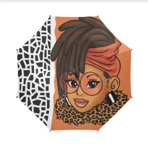 Large Loc'd In Lux African American Woman Umbrella, Locs Head Wrap Hair Accessories, Gift For Woman With Locs, Gift For Black Woman, Afro