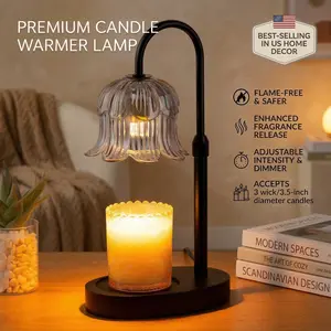 Candle Warmer Lamp: Electric Timer + Dimmable + Adjustable Height－Flower Shaped Melting Wax Lamp