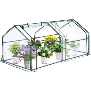 GAOMON Mini Greenhouse with Zippered Doors & Roll-up Windows, 71" x 36" x 36" Portable Plant Hot House with Durable PVC Cover,for Outdoor Flowers,Vegetables Garden Pot