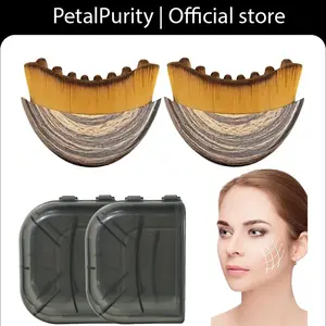 2PCS Lymphatic Contour Face Brush for Jawline & Chin Sculpting Dry Brushing Massager Ergonomically Designed for Lymphatic Drainage & Facial Fatigue Relief Daily Soothing Versatile Usage