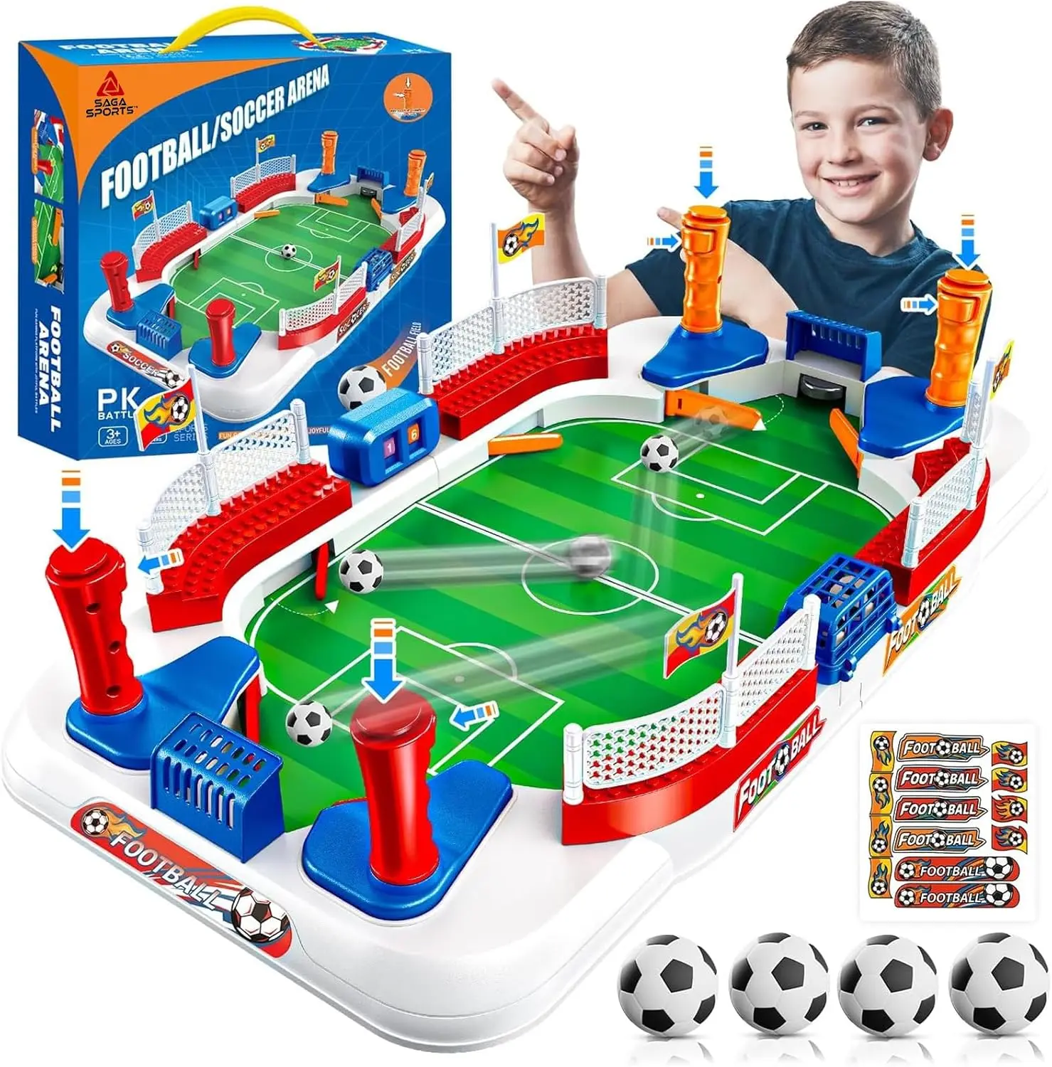 Skirfy Mini Foosball Table with Integrated Pinball Machine, Soccer Set, Ball Toy Arcade & Table Games for Ages 6+, Boy Gifts, Parent-Child Interactive Kids Toys, Board Game