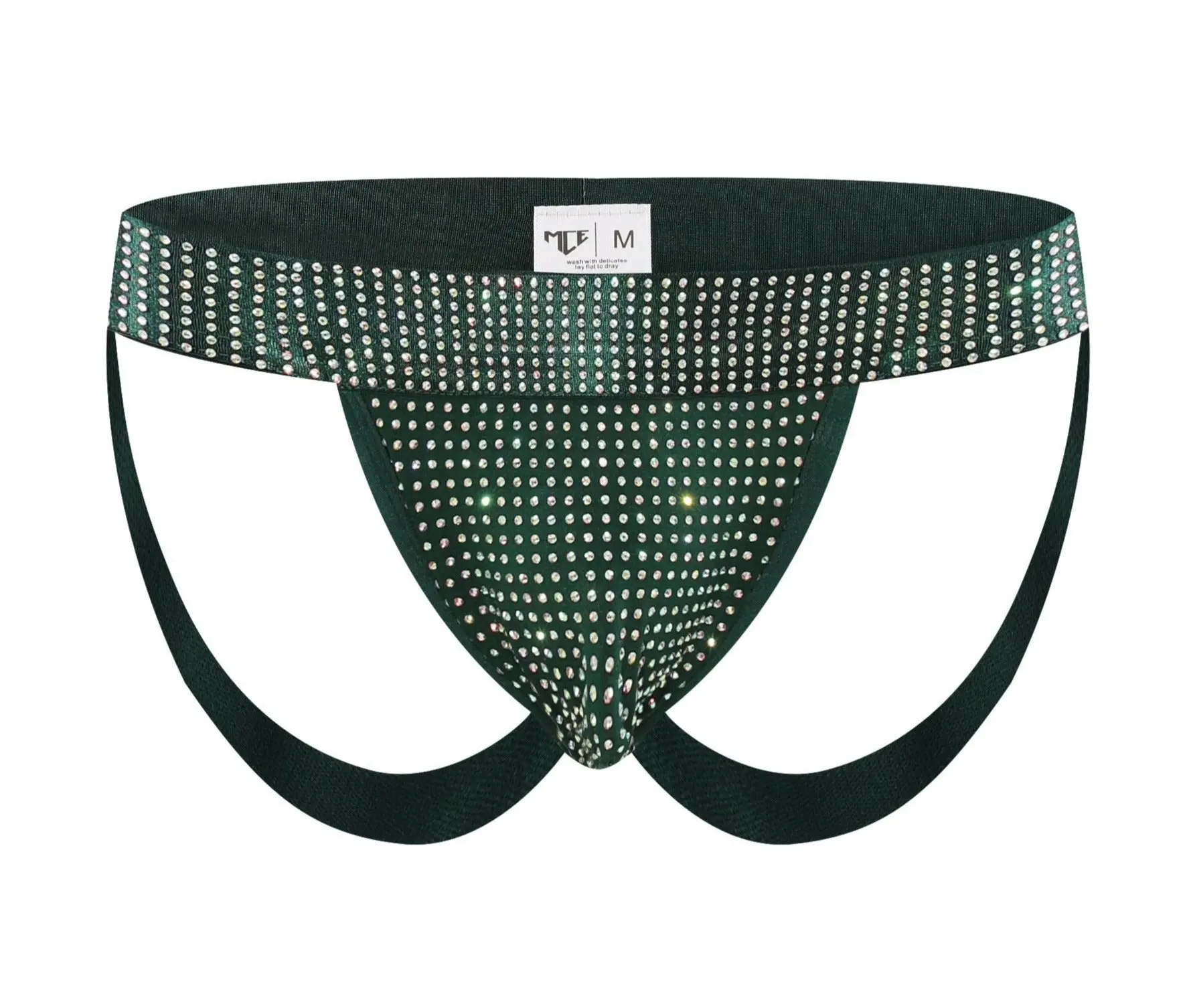 emerald rhinestone MCE jock strap