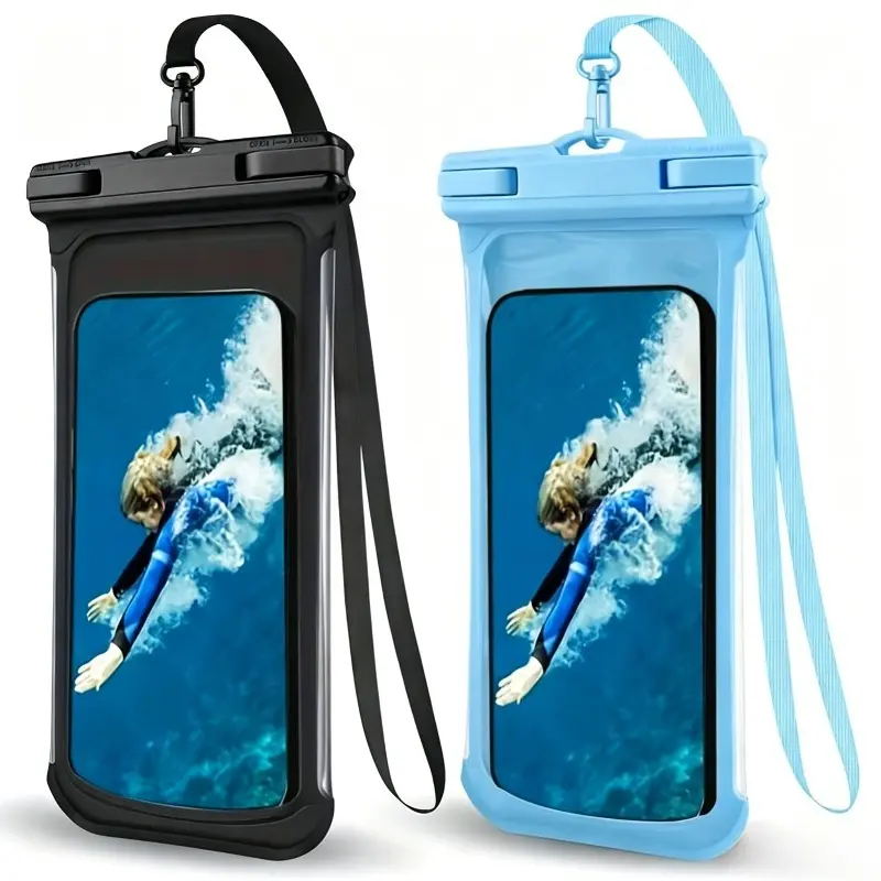 New thickened bag waterproof bag, IPX 8, suitable for iPhone and Samsung and other mobile phone models diving strap, essential phone bag for beach and swimming, touch screen protection, swim bag with lanyard