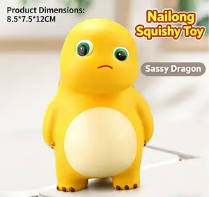 Sassy Nailong Squishy Toy - Slow Rebound Stress Relief Toy, Cute Angry Dragon Fidget Toy for Anxiety Relief, Kawaii Desk Decor & Funny Gift for Kids & Adults