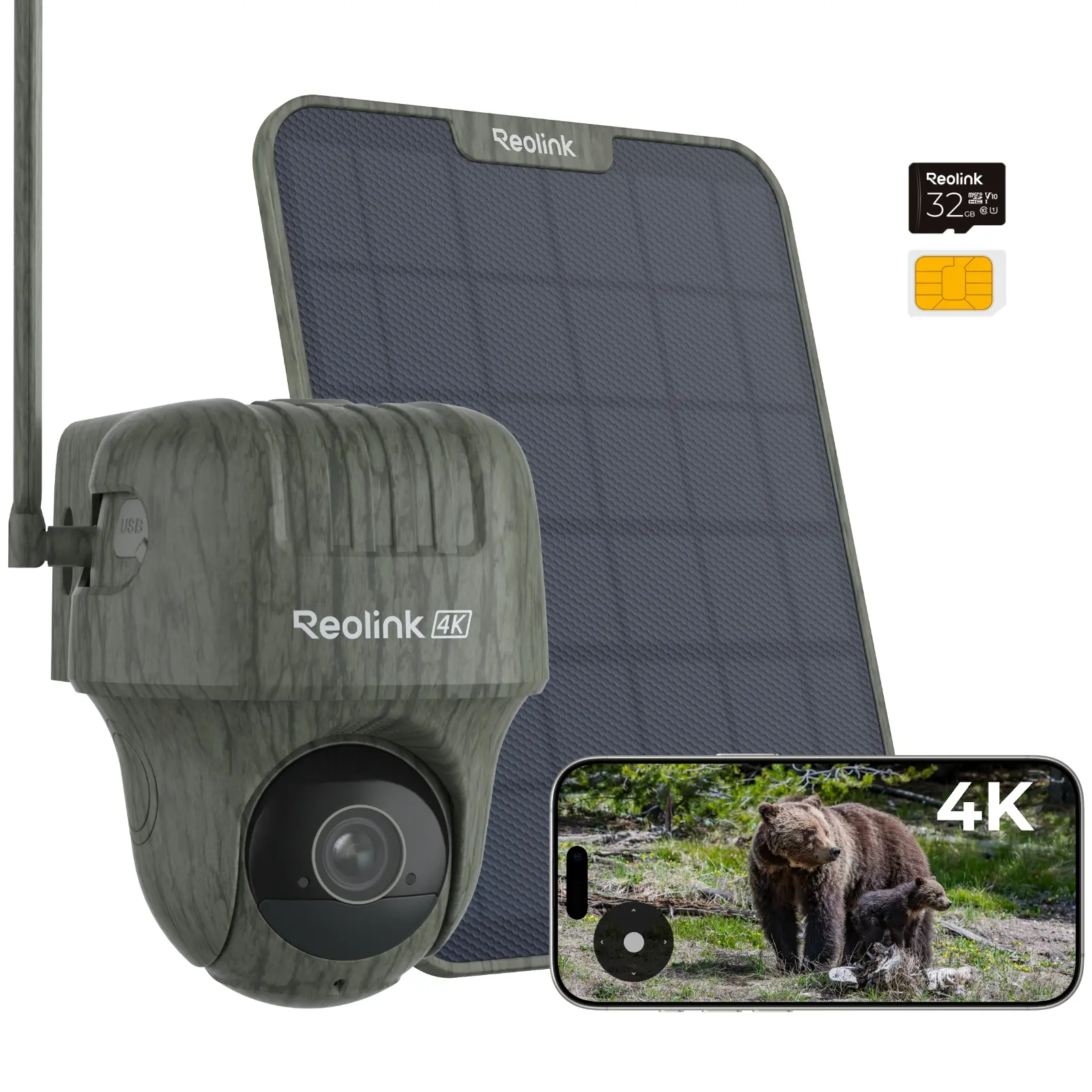 Reolink Go Ranger PT 4K 4G LTE Solar Wildlife Security Camera, 360° View, Animal Species Recognition, No-Glow Night Vision, IP65