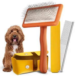 Slicker Brush for Dogs - Goldendoodle Brush with Poodle Comb and Cases Included - Goldendoodle Must Haves Grooming Tools - Designed for Doodles, Labradoodl