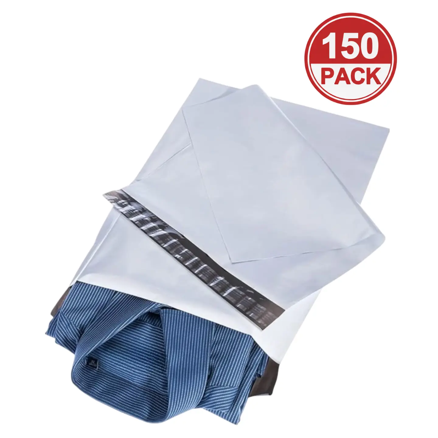 Poly Mailers 19x24 Inch 150 Pack 100 Pcs 50 Piece Bulk Shipping Bags for Backpack Clothes Shipping Premium Quality Strong Self Adhesive Shipping Envelopes for Small Business,Waterproof Packaging Mailers Poly Bags for Shipping Mailing Bags White