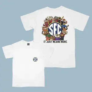 Men's Cotton Short-Sleeve T-Shirt - SEC Retro College Football Mascot Unisex Spirit Apparel, Breathable Fabric, Southern Fan Tailgate Party Family Gift