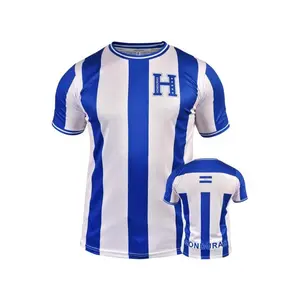 Honduras Football Jersey, Soccer Jersey, Geometric Pattern, Fitted Style, Moderate Fabric Thickness, Casual Wear, All Seasons, Men Women Unisex