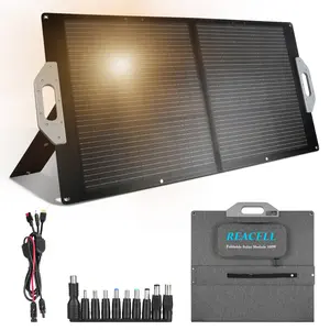 REACELL 100W Portable Solar Panel, 18V Foldable Solar Panel, 23% High Efficiency Solar Panels with USB/DC/MC4 Output IP67 Waterproof for Outdoor Camping RV Trip