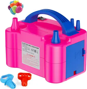 Electric Balloon Pump, Portable Dual Nozzle Electric Balloon Air Inflator for Party Decoration, Air Pump for Balloon，110V 600W Balloon Blower Pump Inflation-Rose Red Float Lightweight