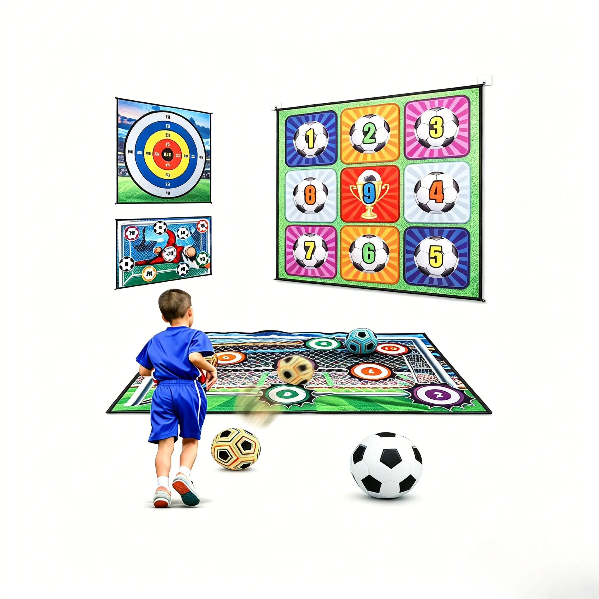 Velcro Shooting Football Toy, Wall Mounted Velvet Target Indoor Outdoor Silent Soccer Goal Set, Shooting Practice Sports Game Gift for Kids Boys & Men #summerwins