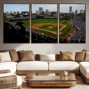 Chicago Cubs Baseball Team Print - Wrigley Field Stadium Wall Art Canvas Print