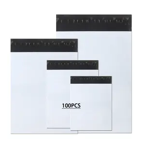 100Pcs/Set Durable Polyethylene Mailers Mailing Bags,4 Sizes White Shipping Envelopes Self-sealing Adhesive Waterproof and Tear-Proof Packaging Bags for Storaging,Tools & Hardware
