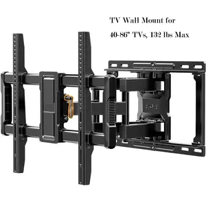 UL-Listed Full Motion TV Wall Mount for 40–86 Inch Flat Curved TVs up to 132 lbs, 12″/16″ Wood Studs, TV Mount Bracket with Tool-Free Tilt, Swivel, Extension, Max VESA 600 x 400mm, PGLF15#TikTokShopBlackFriday