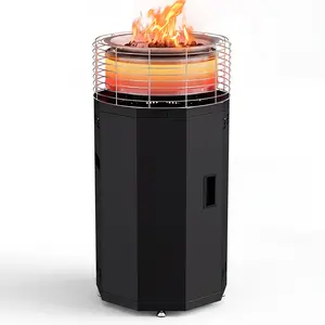 ABORON Outdoor Smokeless Fire Pit for Patio, Dual-Burner 3 Modes Portable Outdoor Heater Stainless Steel Propane Fire Pit for Outside, Deck, Camping, Easy Control and Push to Start Ignition