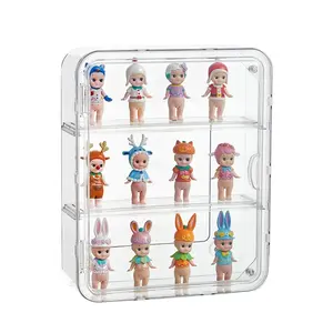 3 Tiers Clear Display Case for Figures, Acrylic Storage Organizers Box with Magnetic Door, Wall-Mounted Dustproof Showcase for Collectibles Action Figure