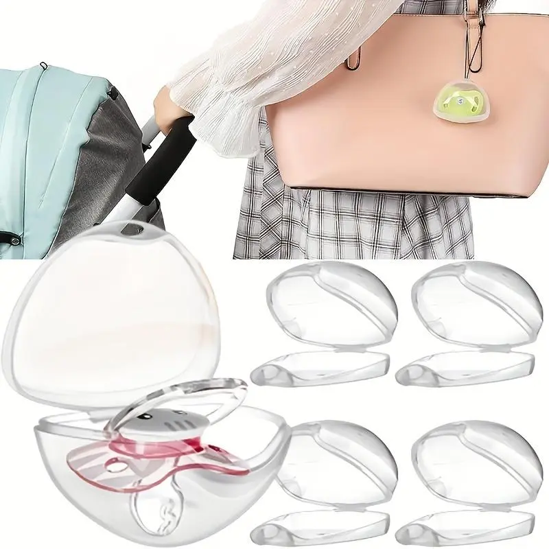 Clear Pacifier Case with Nipple Shield - Travel-Friendly, Home Use, Transparent Pacifier Holder Box, Travel Accessory|Clear Case|Secure Closure, Pacifier, Infant, Newborn