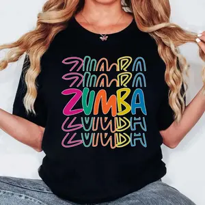 Zumba Tee - Unisex Short Sleeve T-Shirt with Colorful Saying Design, Comfortable Fit, Perfect for Fitness and Dance Activities Womenswear Summer Crewneck