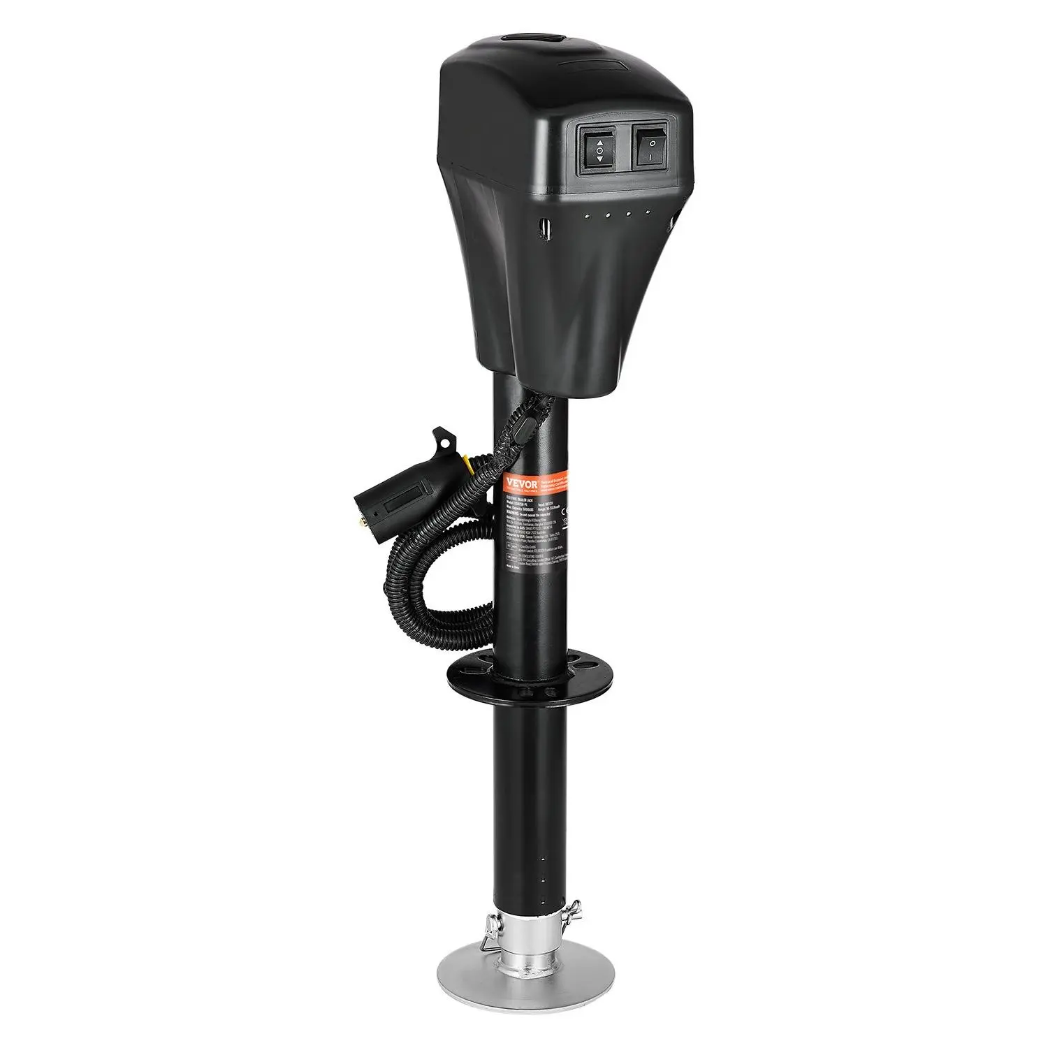 【Summerfinds】VEVOR Electric Trailer Jack, 5000 lbs, Heavy Duty RV Electric Power Tongue Jack with 7-pin Connector, Manual Crank Handle & Weatherproof Jack Cover, 10"-28.3" Lift, for Trailers, Campers & RVs, Black Car Air Compressor Automotive Tire Inf