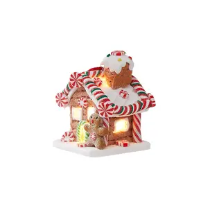 Christmas Gift Decorative House Fairy Candy Atmosphere Window Display Small Ornament Christmas Gift Cottage Snow House Decoration Gift Cafe Decor Item