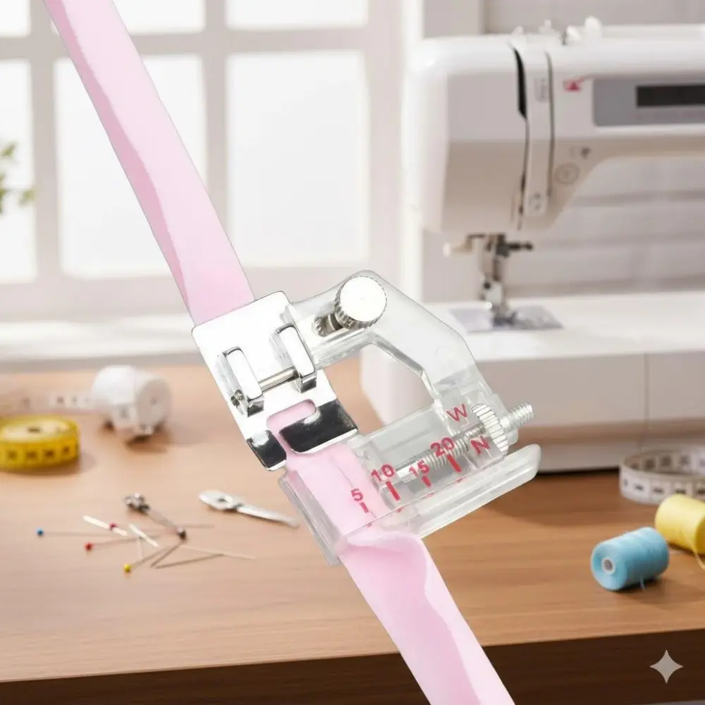 Snap-On Beaded Rolled Hem Presser Foot: Bias Cut Fabric Sewing Attachment, DIY Hemming Foot for Sheer & Denim, Compatible with Home Sewing Machine for Crafting & Garment Making, Sewing Supplies Crafts, Sewing Tools