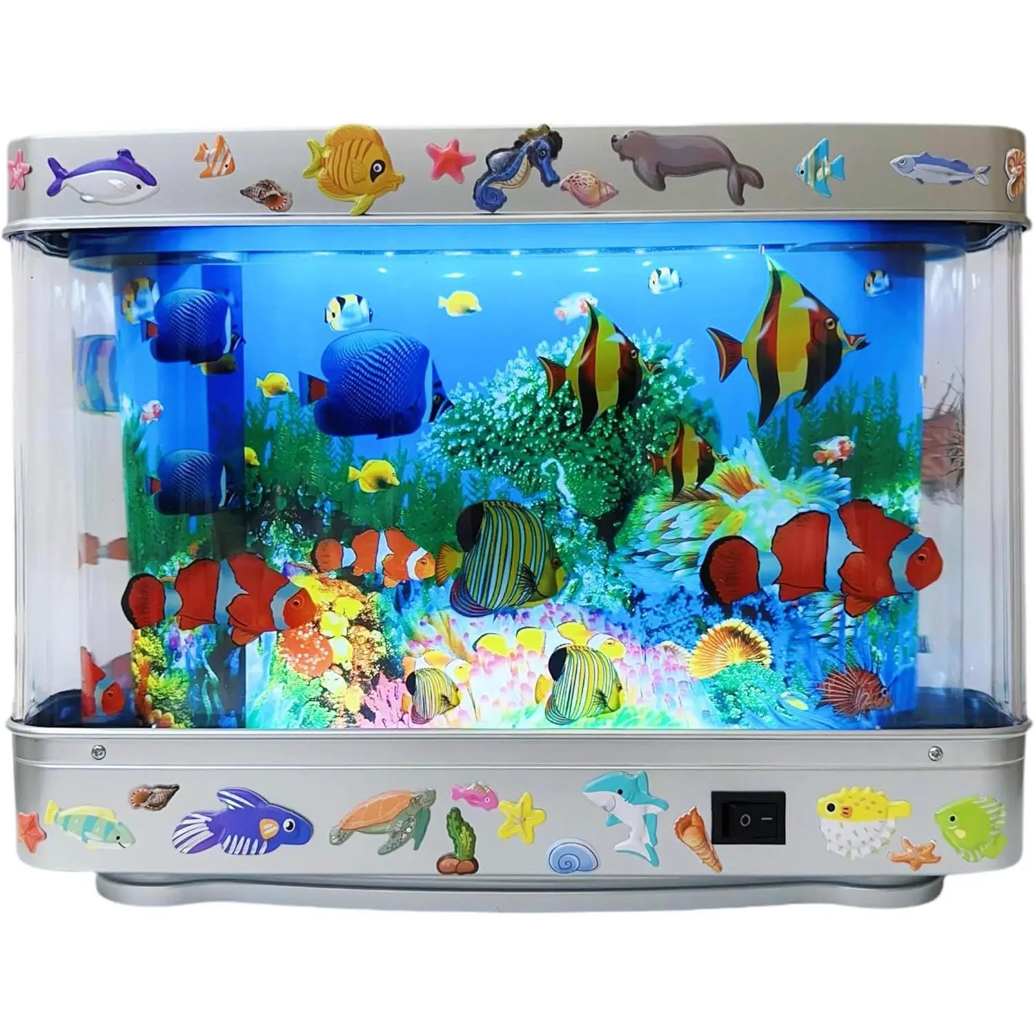 Portable Plug-in Aquarium Lamp - 1.41lb, Plug-in Power, 80s Retro Glow, 80s Tank Aesthetic, Calming Compact Moving Lights, Customizable GP-ABS Plastic Decor Night Light for Pet Owners' Bedrooms, Gaming Rooms