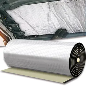 394mil 80"x40" Car Sound Deadener Mat Self-adhesive Fireproof Noise Proof Deadening Mat Car Heat Shield Insulation 10mm Heat Shield Insulation Closed Cell PE Foam Vibration Dampening Material,for Cars Auto Hood Engine Roof Door,Trunk