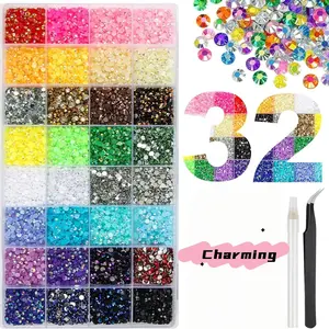 Resin Jelly Beads & Tweezers Box, 3mm Sparkling Crystal, Pen Included, Ideal for DIY Crafts, Clothing, Cups, Shoes, Textiles, Nail Art