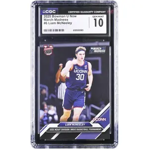 Liam McNeeley University of Connecticut 2025 Bowman U Now March Madness #6 CGC Authenticated 10 Card