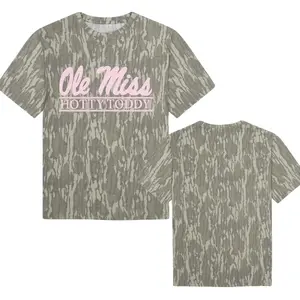 Pink Ole Miss Hotty Toddy Camo Shirt, Aesthetic Camouflage Rebels Tee, Cute Mississippi Gameday Top, Pink Script Hotty Toddy Camo Tee