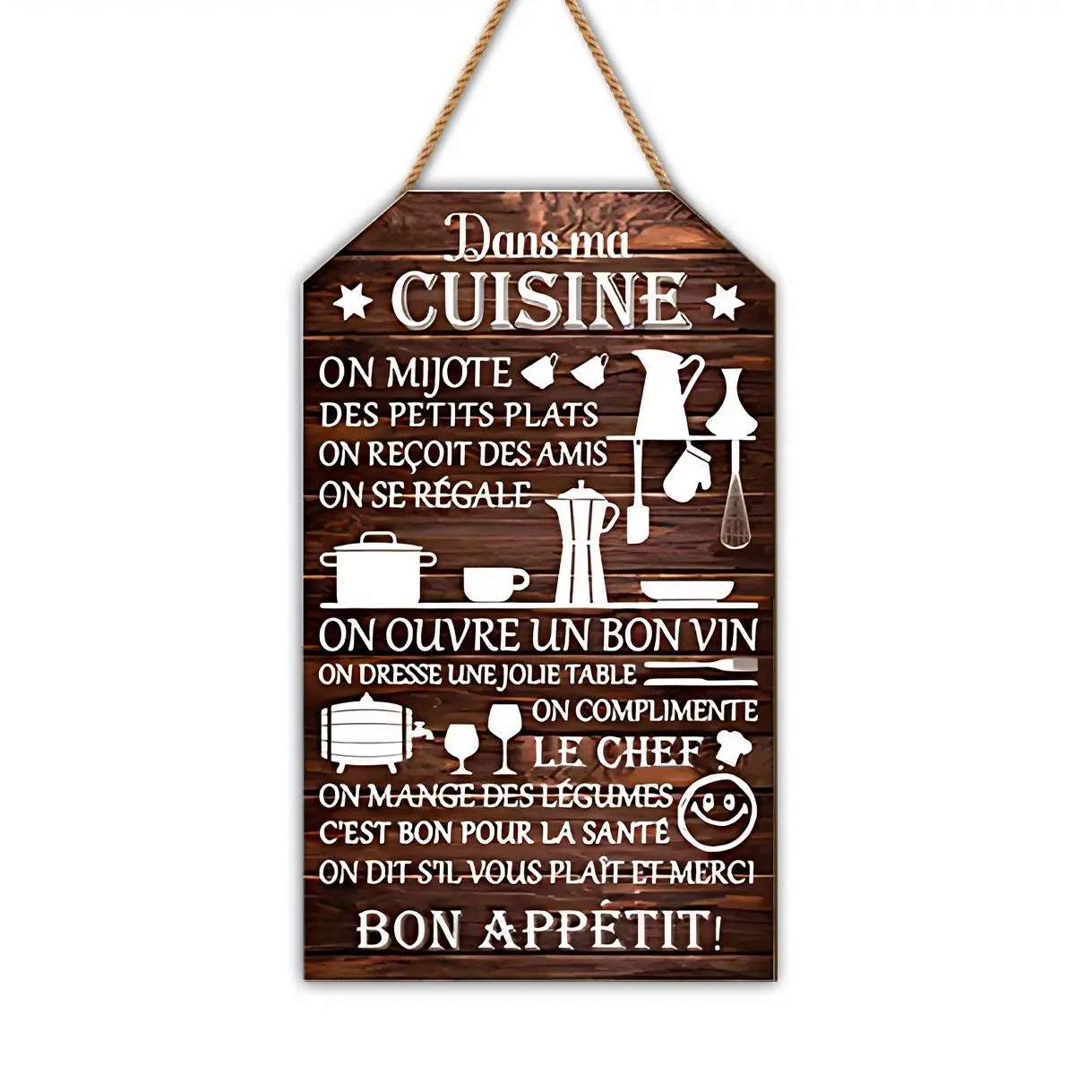 Wooden Custom Letter Pattern Hanging Plaque, Creative Cuisine Themed Hanging Sign, Wall Decor for Home Kitchen Dining Room