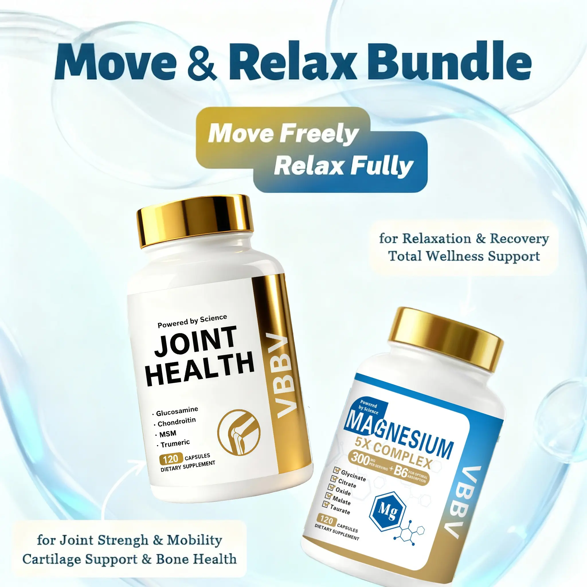 VBBV Joint Health Supplement with Glucosamine Chondroitin MSM & Turmeric 120 Capsules for Women & Men Optimum Joint Bone & Immune Health Support joint  replacement joint pain relief