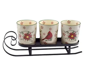 Temp-tations Seasonal Serving Sleigh with (3) Ramekins