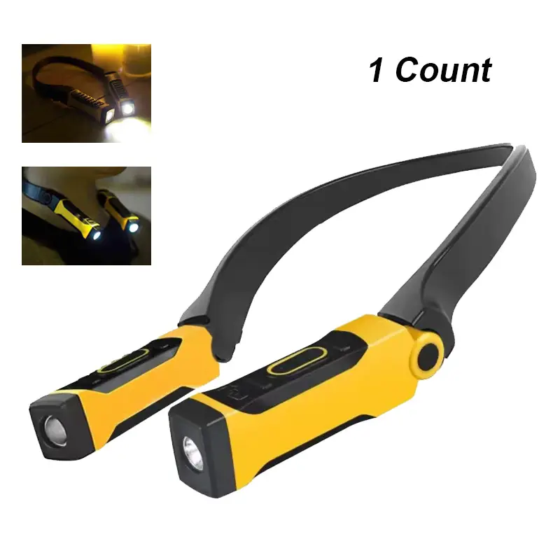 Rechargeable LED Neck Light, Outdoor Flashlight Work Lamp, 2 Brightness Levels, Rotatable Angle, Ideal for Reading, Running, Camping, Repair, Emergency LED Flashlight, Rechargeable Flashlights, Flashlights for Emergencies