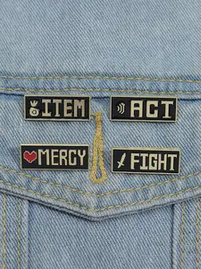 Fashion Letter Pattern Brooch, Cute Enamel Pin Suitable for Backpacks, Jeans, Scarves, Hats Decoration, Trendy All-match & Exquisite Brooch for Birthday Gift, Alloy Brooch Pin