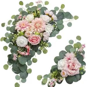 Wedding Welcome Card Simulation Flower Set | blush Pink Rose + Eucali Ritual Decoration ins Atmosphere Artifact Eucalyptus