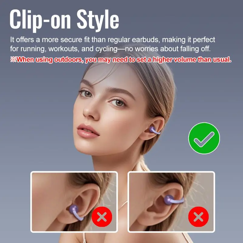 AOC ACD1501 Clip-On Wireless Headphones with 2026 Bluetooth 6.0, Faster & Stable Connection, Low Power Use, IPX5 Waterproof Audio Earbuds for Music & Calls, Comfortable for Sports & Workouts AOC ACD1501 Clip-On Wireless Headphones with 2026 Bluetooth 6.0, Faster & Stable Connection, Low Power Use, IPX5 Waterproof Audio Earbuds for Music & Calls, Comfortable for Sports & Workouts