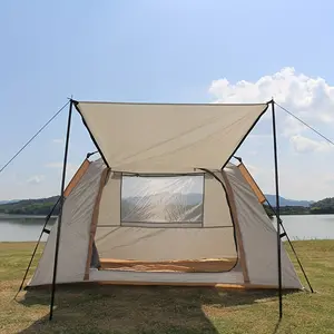 Easy Setup Portable Camping Tent - Uv Protection, Rainproof & Breathable For 1-2 People, Perfect For Beach & Outdoor Adventures