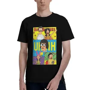 Bob's Burgers Inspired Men's T-Shirt - Casual Crew Neck Short Sleeve, Machine Washable, Suitable for All Seasons