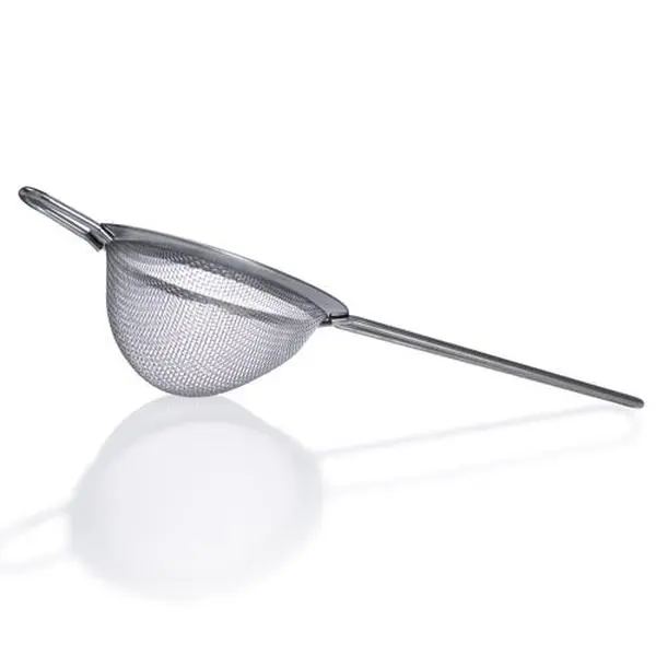 BarConic® Stainless Steel Fine Mesh Bar Strainer Utensil - 3" Diameter, 4" Long Handle, Convenient Hang Hook, Double Straining, Excellent Strain for Master Mixology, Bar Use