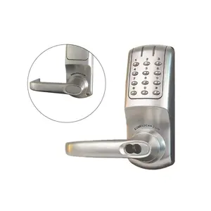 Codelocks CL5210 Electronic Heavy-Duty Grade 2 Brushed Steel Tubular Latchbolt - 3x4 Button Keypad, Optional Backset, Optional Cylinder Prep - for Commercial Warehouses, Schools (Batteries, Cells Compatible)