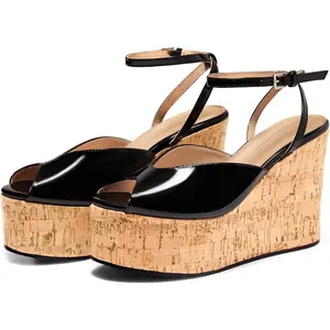 Coutgo Women's Platform Wedge Peep Toe Sandals, Wedge Heels for Women outdoorfun