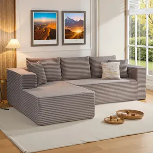 Modular combination sofa, L-shaped lounge chair, modern minimalist sofa, living room bedroom, deep-seated corner sofa, simple assembly, corduroy tiktokshopspringglowup