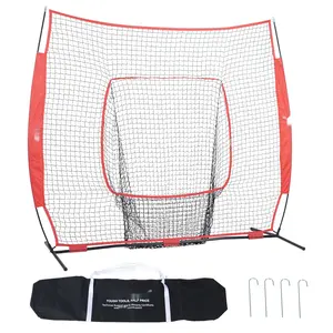 7x7 Ft Baseball And Softball Practice Net For Hitting, Batting, Catching, And Pitching – Portable Backstop Training Net With Carry Bag, Strike Zone, Durable Frame, Quick Setup, Ideal For Home Or Field Practice