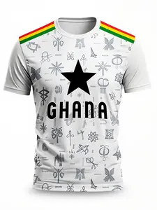 Ghana National Team Jersey, Star Pattern, Cultural Symbols, Authentic Fan Gear, Comfortable Casual Wear, All Seasons