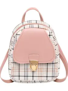Fashion Plaid Portable Lightweight Backpack with Adjustable Detachable Straps, Lightweight Crossbody Bag for Work School Travel, Cute Zipper Shoulder Bag, Lightweight Casual Daypack