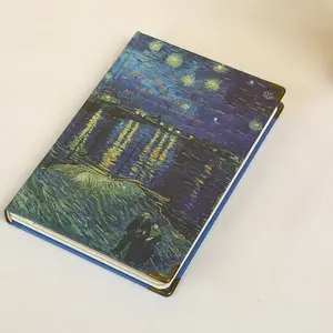 Van Gogh A5 Blank Pages Hardcover Notebook – Vintage Journal, with Painted Edges, Thick Cover, Unlined Interior for Writing, Drawing, Gifting, Collectible, Christmas Gift, School, Office, Stationery Supplies
