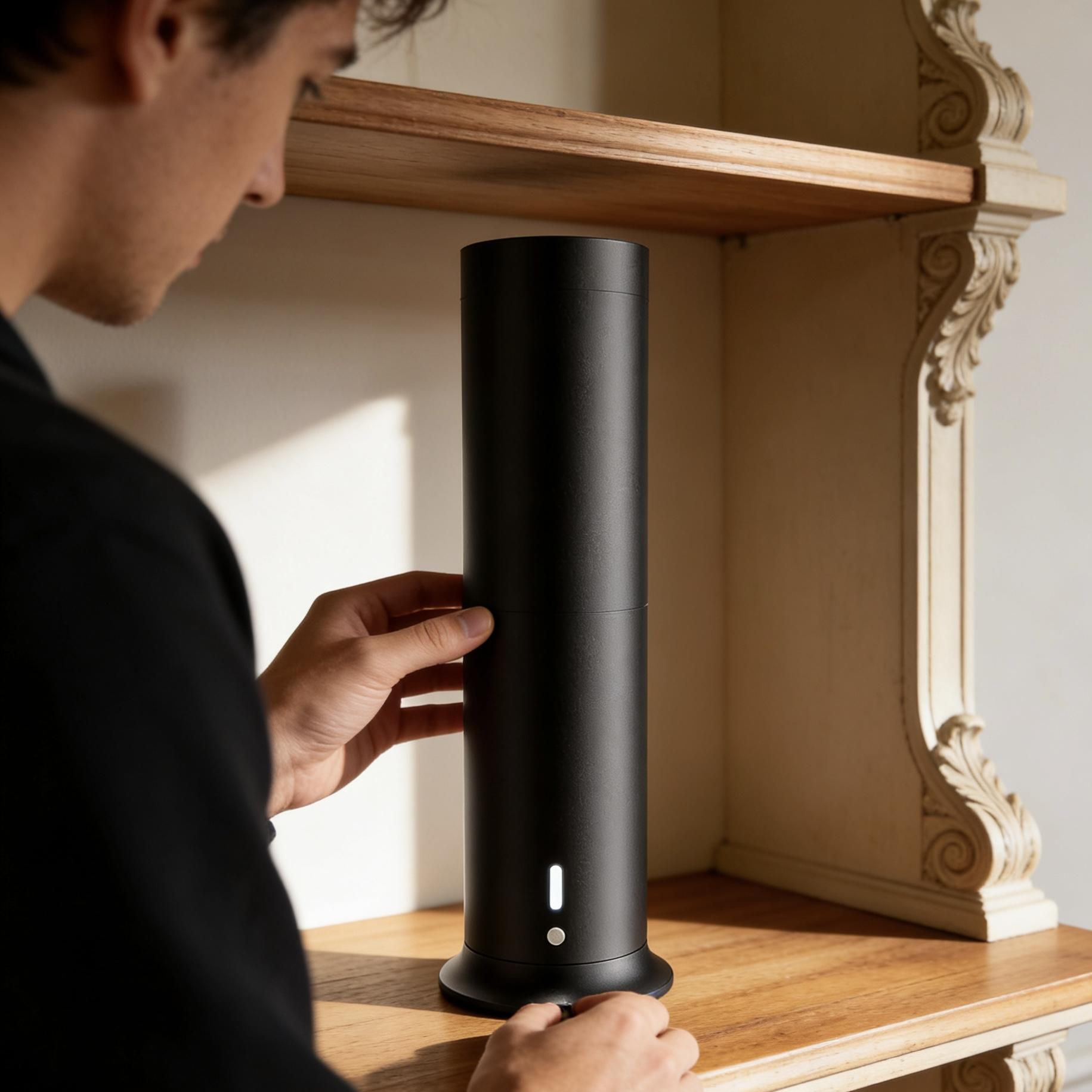 Scentiment Tall Air 2: One Diffuser, Every Room, Anywhere – Cordless + Wi-Fi + Cold-Air, Inspired by La Jument Lighthouse (1000 SqFt Coverage, Discovery Set with 3 Oils)