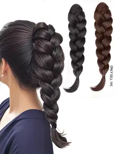 Braided Claw Clip Ponytail Extension for Women Fiber, Synthetic Extensions, Synthetic Braided Wigs, Versatile Styling for Casual & Formal Occasions, Secure Hair Attachment, Braided Pigtail Wig, Neatly Crafted Braids, Synthetic Braiding Hair